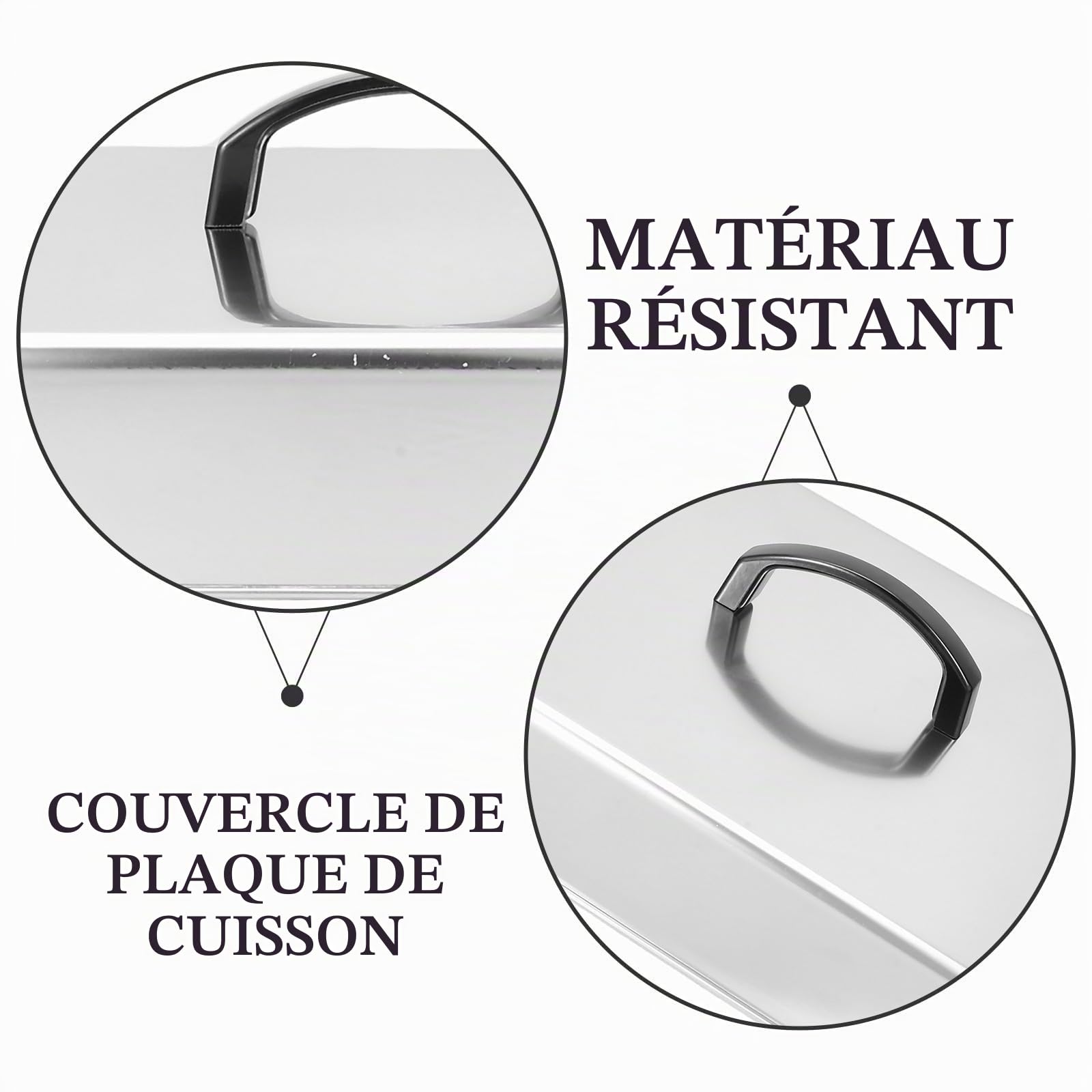 Ciieeo Rectangulaire Cloche Température en Inoxydable Acier Couvercle, Anti-éclaboussures Résistance, à Haute pour Plancha, pour Barbecue Intérieur