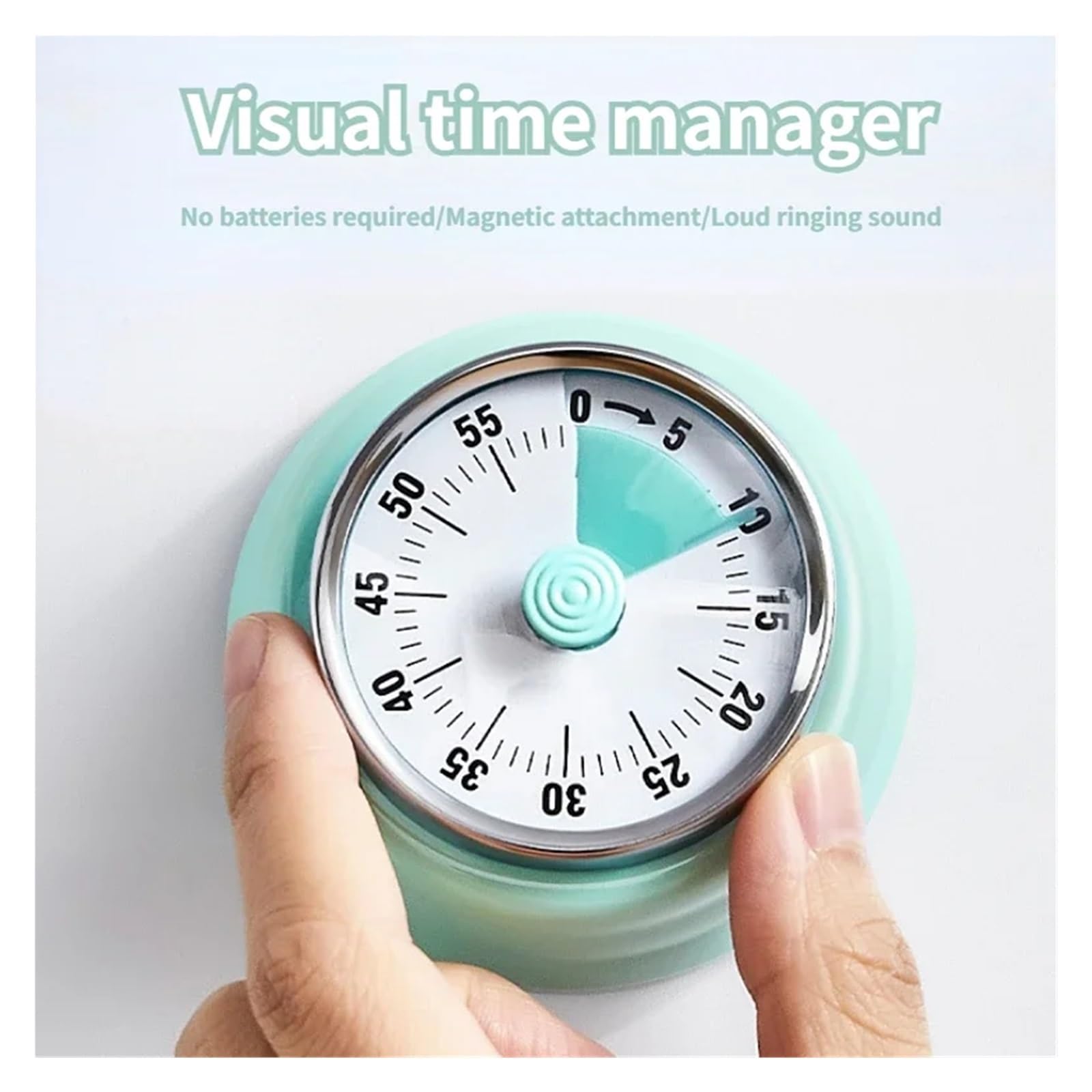 minutnik, Kitchen Timer Mechanical Reminder Round Time Alarm Clock Countdown Magnetic Suction Visualization(Yellow)