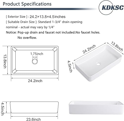 Vista 21 de Small Bathroom Vessel Sink 12"x12" Round Bathroom Sink White Ceramic Bathroom Sinks Modern Above Counter Art Basin