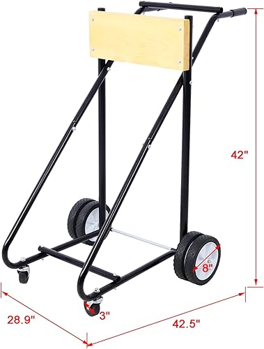 Miniatura 3 de Soporte de motor de barco fuera de borda con ruedas, carrito de motor resistente para almacenamiento, capacidad de peso de 315 libras, soporte de