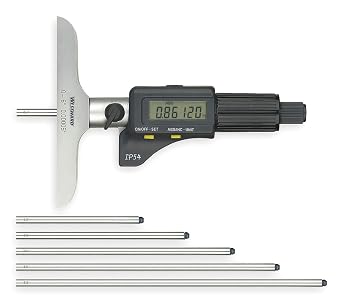 Depth Micrometer, 0-6 in, Electronic