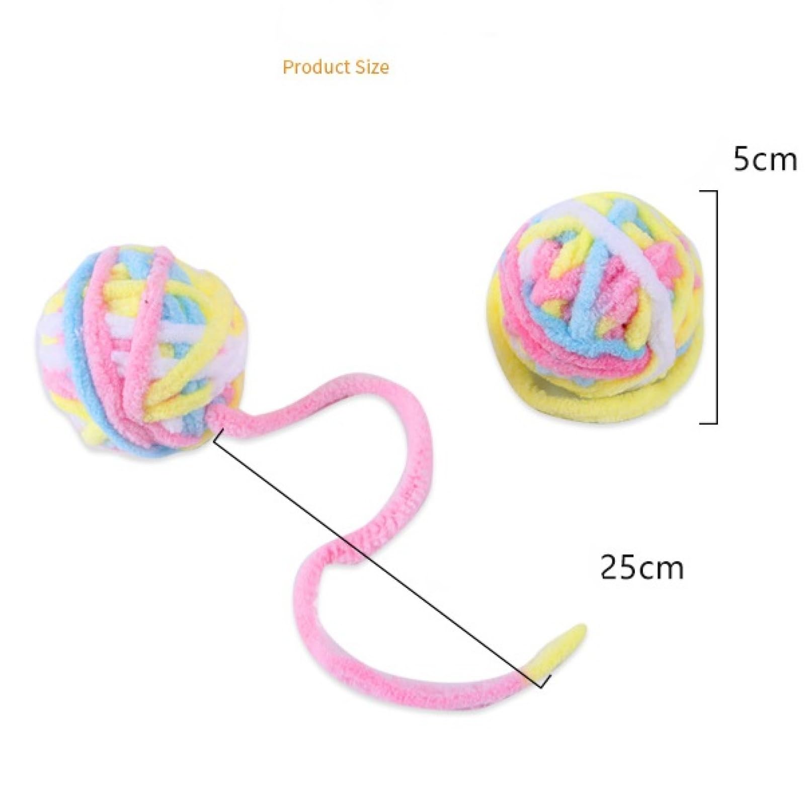 Zabawki dla kotów, Zabawki dla kotów Gryzaki i drażniące Piłki do zabawy Kolorowe wełniane kulki Akcesoria Zabawka Fidget 2 szt. F