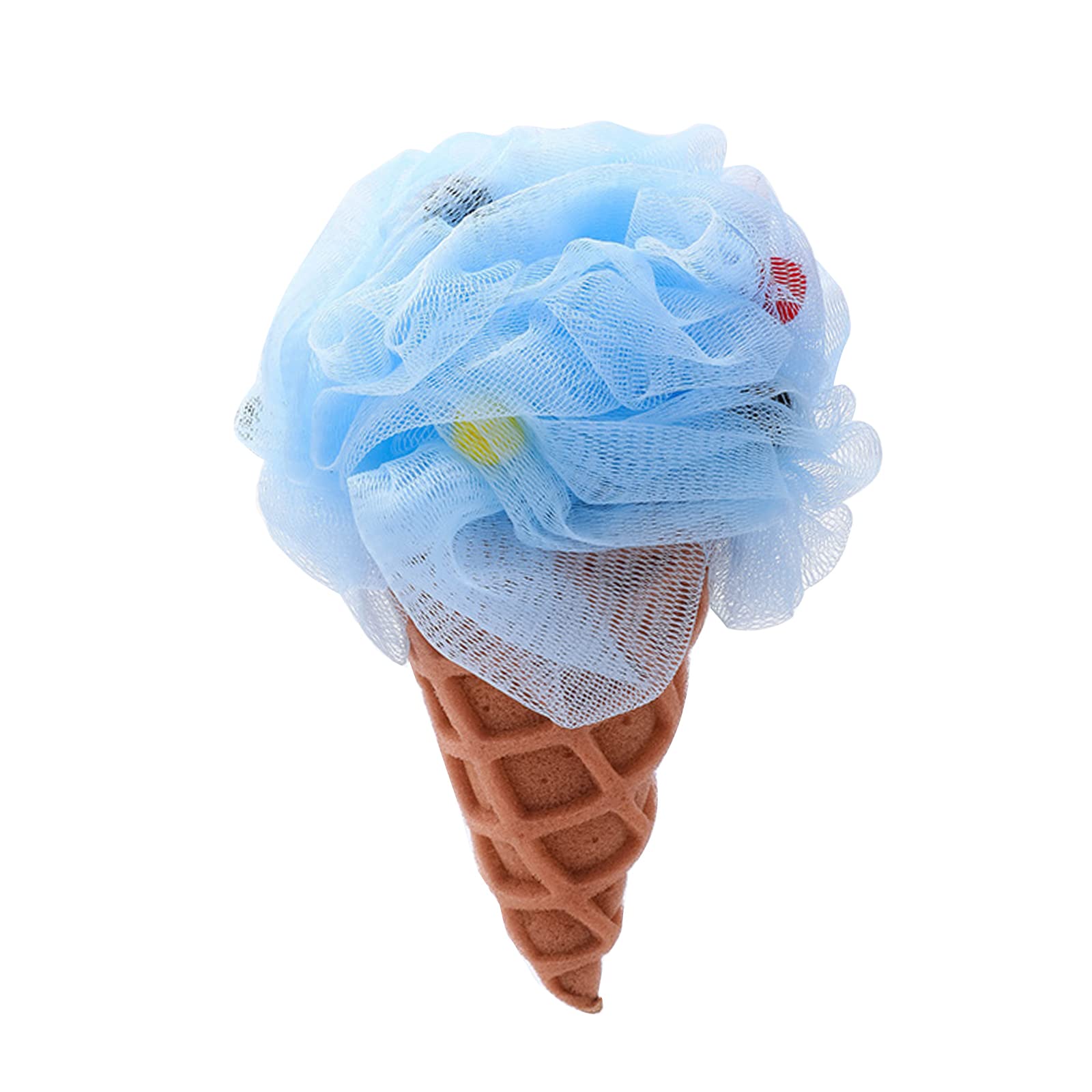 Purplelily Men's Blue Bath Sponge Ice Cream Loofah Body Scrubber Shower Cleaning Loofahs Bathroom Wo Bathing Accessories