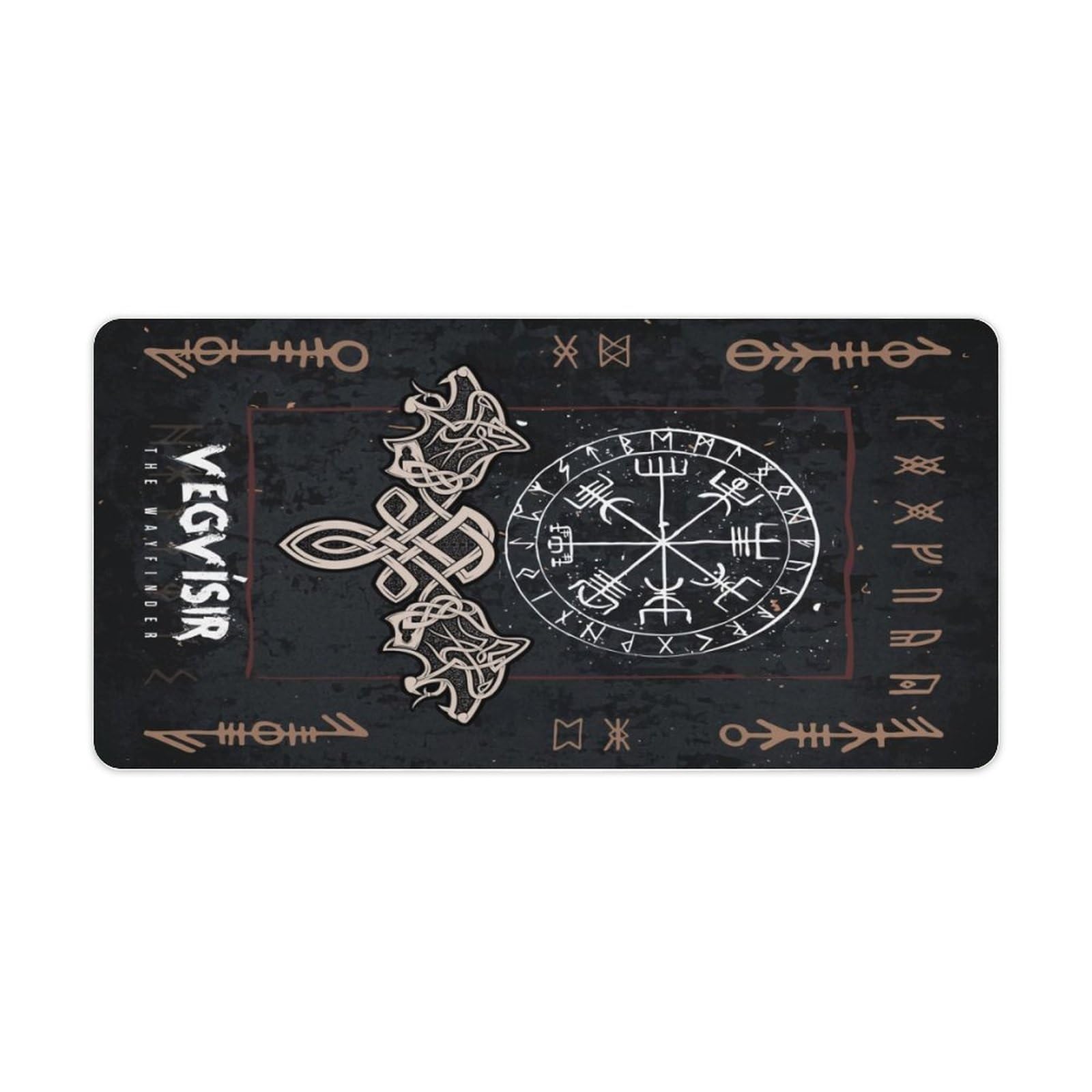 Tapis de souris Viking Vegvisir rectangulaire antidérapant en caoutchouc de 30x60cm