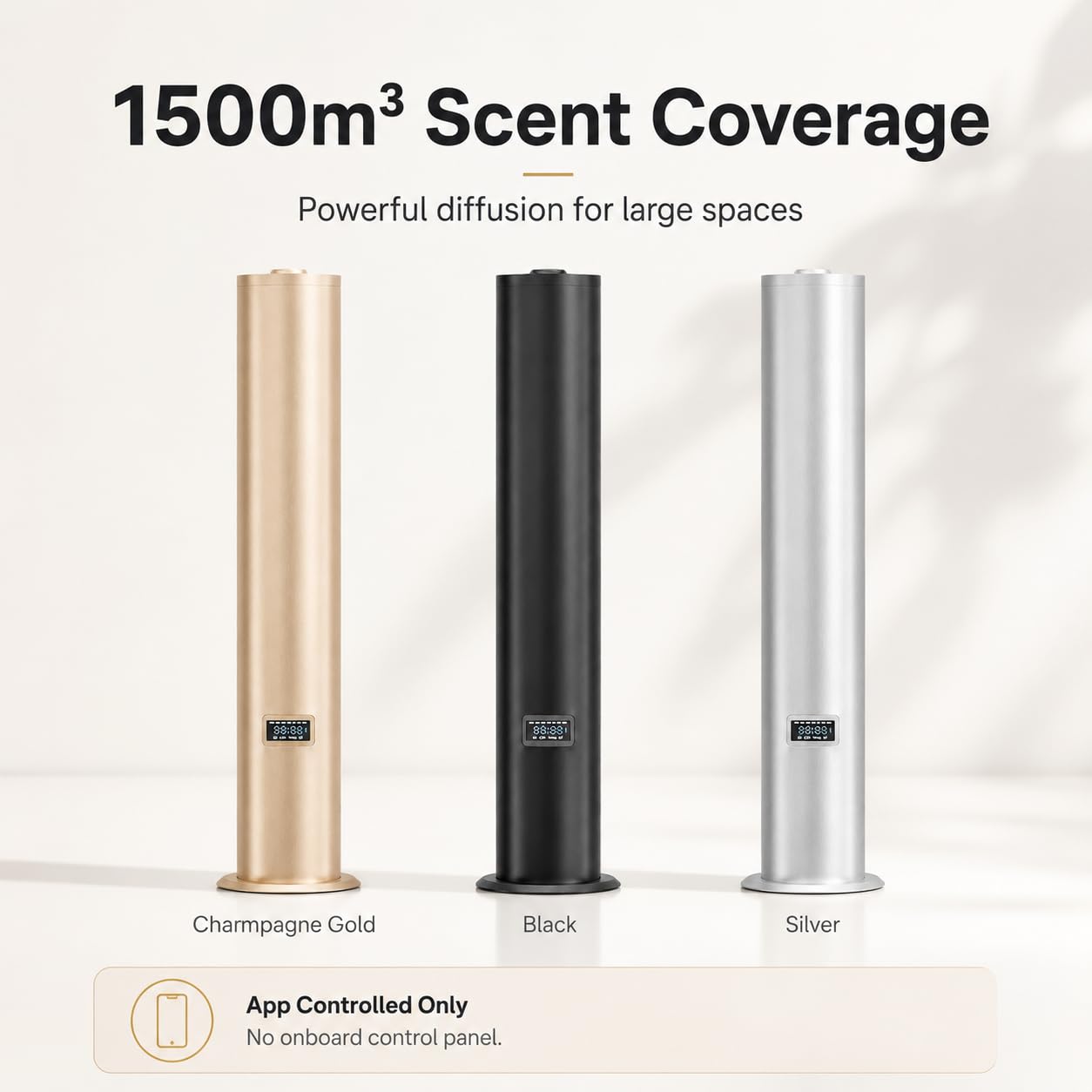 Difusor de aroma de aire para espacios comerciales, máquina de aroma de aceite esencial de 1500 m³ con botella recargable de 500 ml, ideal para restaurante, spa y hotel