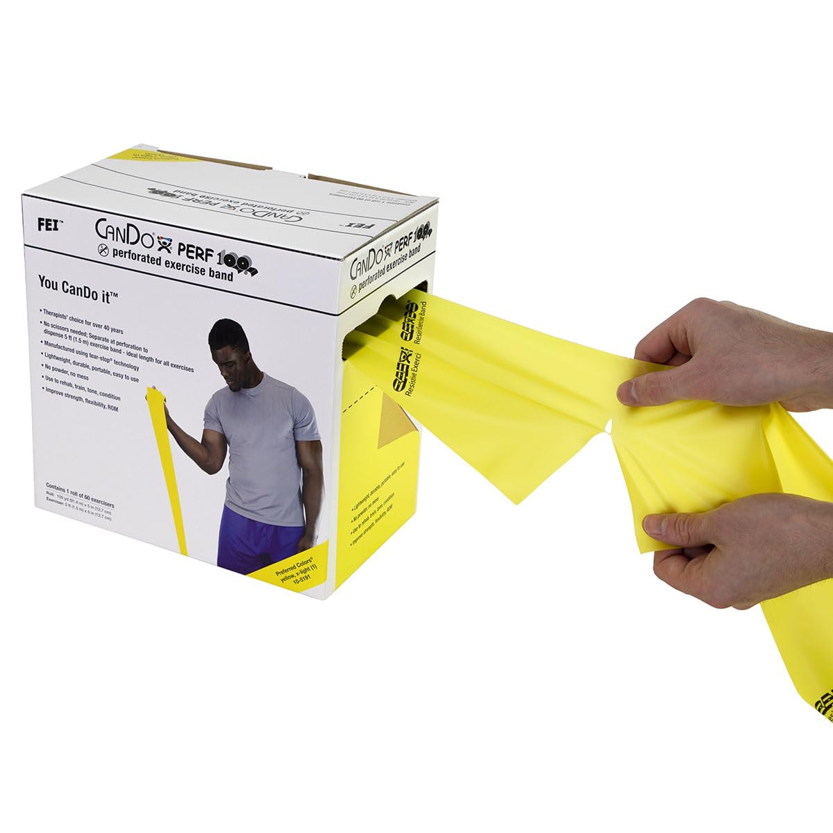 Cando W54600 Banda Elastica Perforata, 91,44 Metri, Giallo X-Light