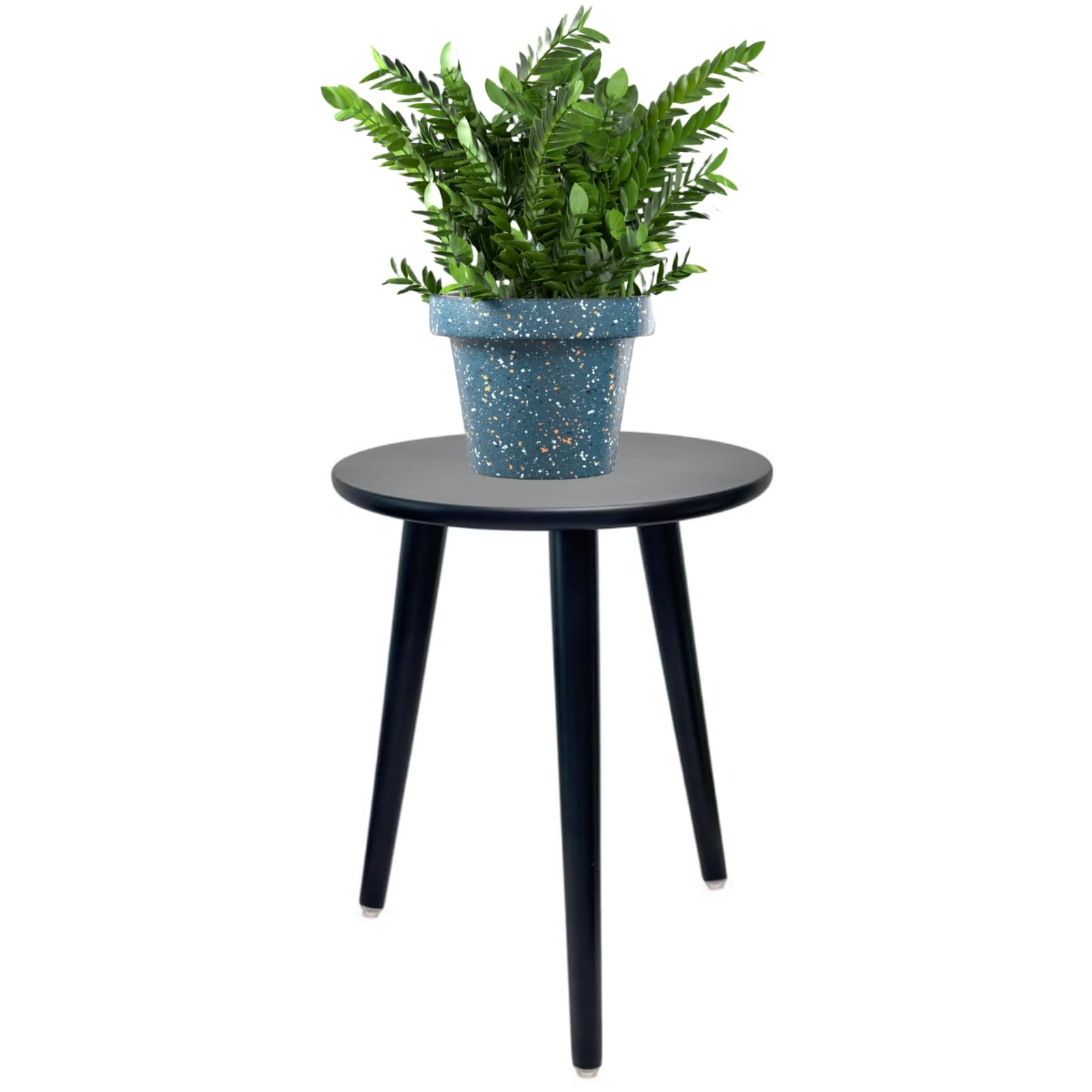 Support pour plantes en bois noir 42x28 cm petite table pot de fleur