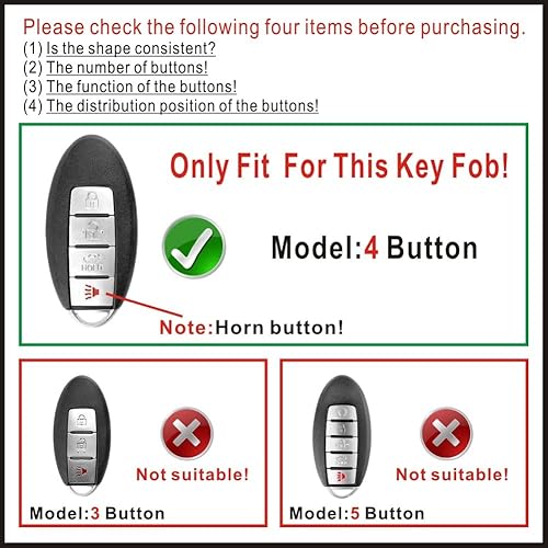 Miniatura 2 de Funda para llavero con llavero de TPU suave de protección completa de 360 grados, compatible con Nissan Altima Maxima Armada Murano Rogue Sentra