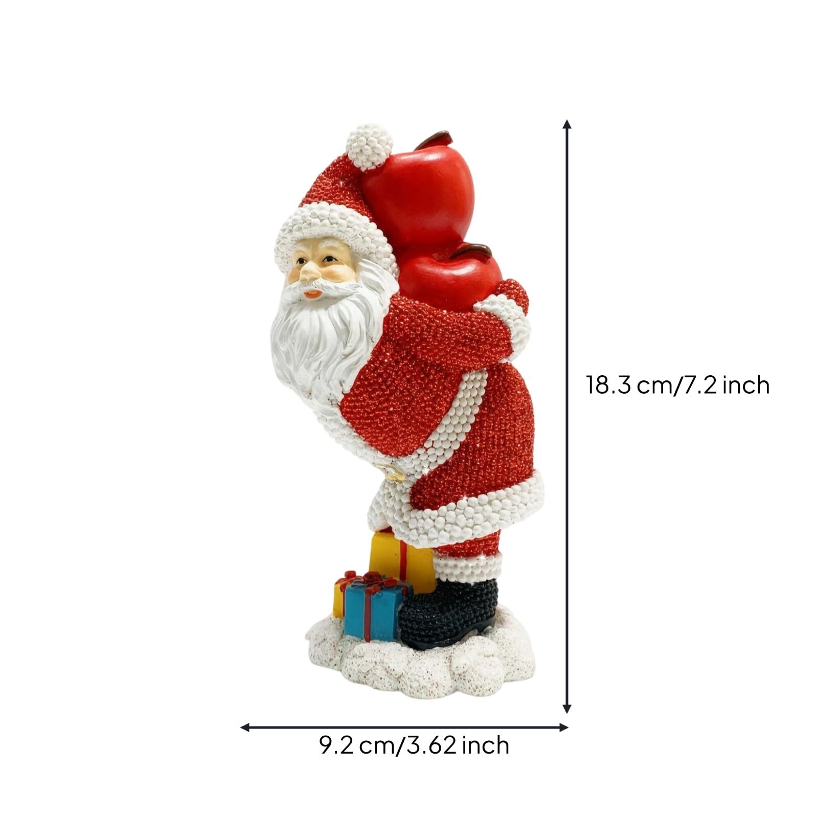 Weihnachtsmann Figur Resin Weihnachtsornament Weihnachtsskulptur Tischfigur mit Detailreicher Kleidung Und Weichem Basissockel Synthetisches Harz für, Color to 1