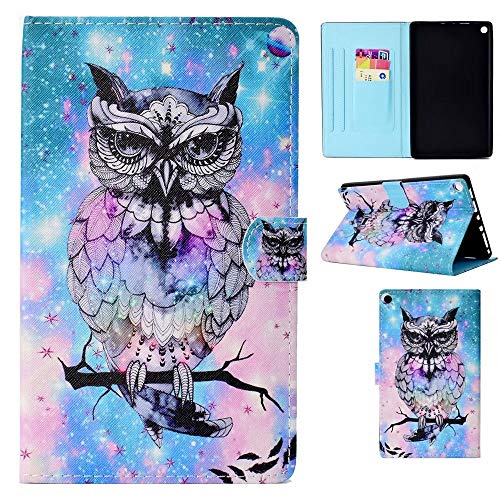 Flip Case Fit Amazon Kindle Fire HD 8 (2016/2017), FlipBird Folio Stand Leather Cute Design Smart Cover with Auto Wake/Sleep Fun