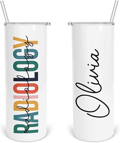 Miniatura 10 de Radiology - Taza de café sublimada personalizada de 14 onzas, regalo con tapa para técnico de radiólogo, taza de asistente de tecnología médica SS,