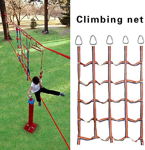 Outdoor Rainbow Ribbon Net Physical Training Ninja Climbing Net for Kids Daily Sports and Entertainment Heavy Duty