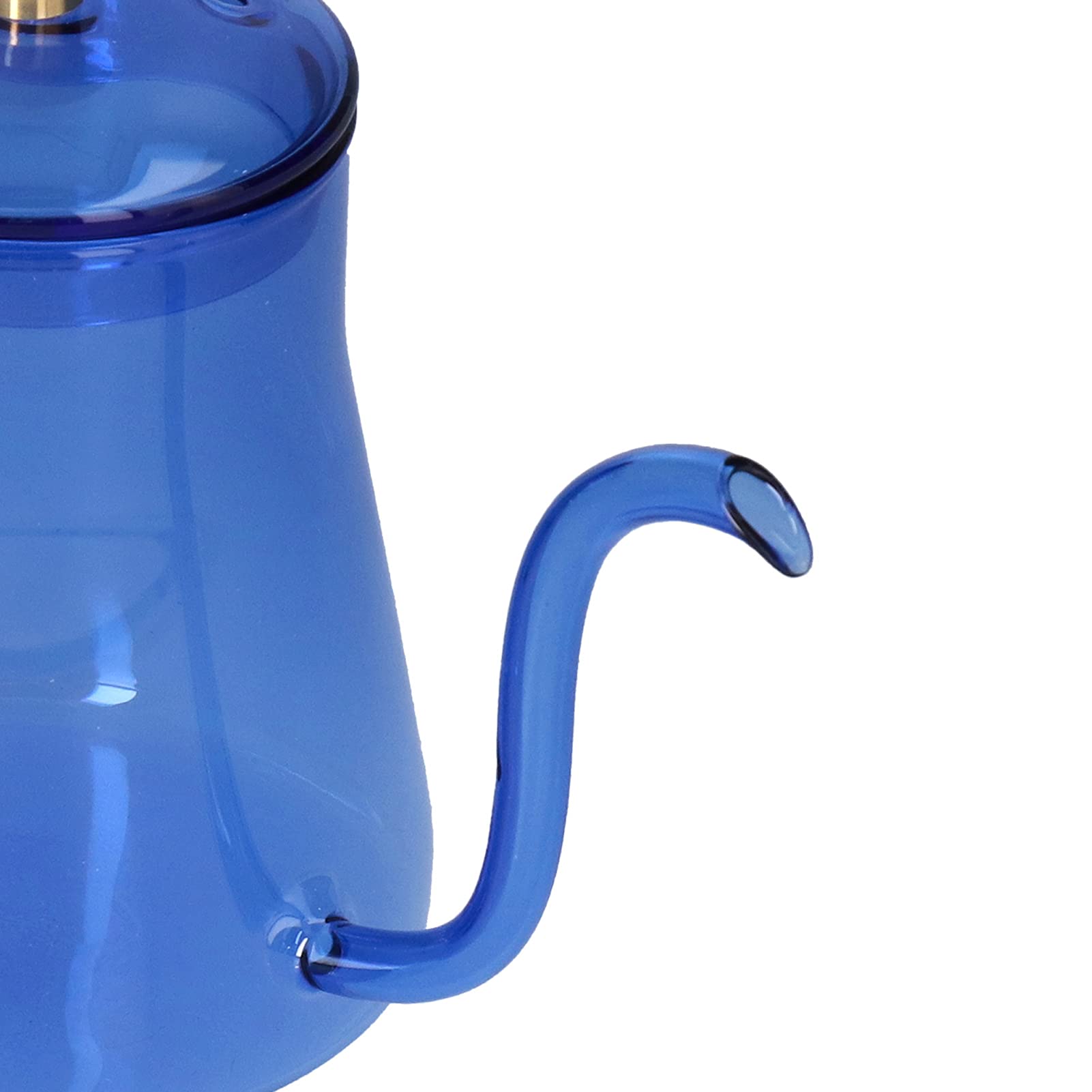 Restokki Long Spout Kettle Glass Coffee Pot, Large Capacity Heat Resistant Easy to Clean Glass Coffee Pot Black (Blue)