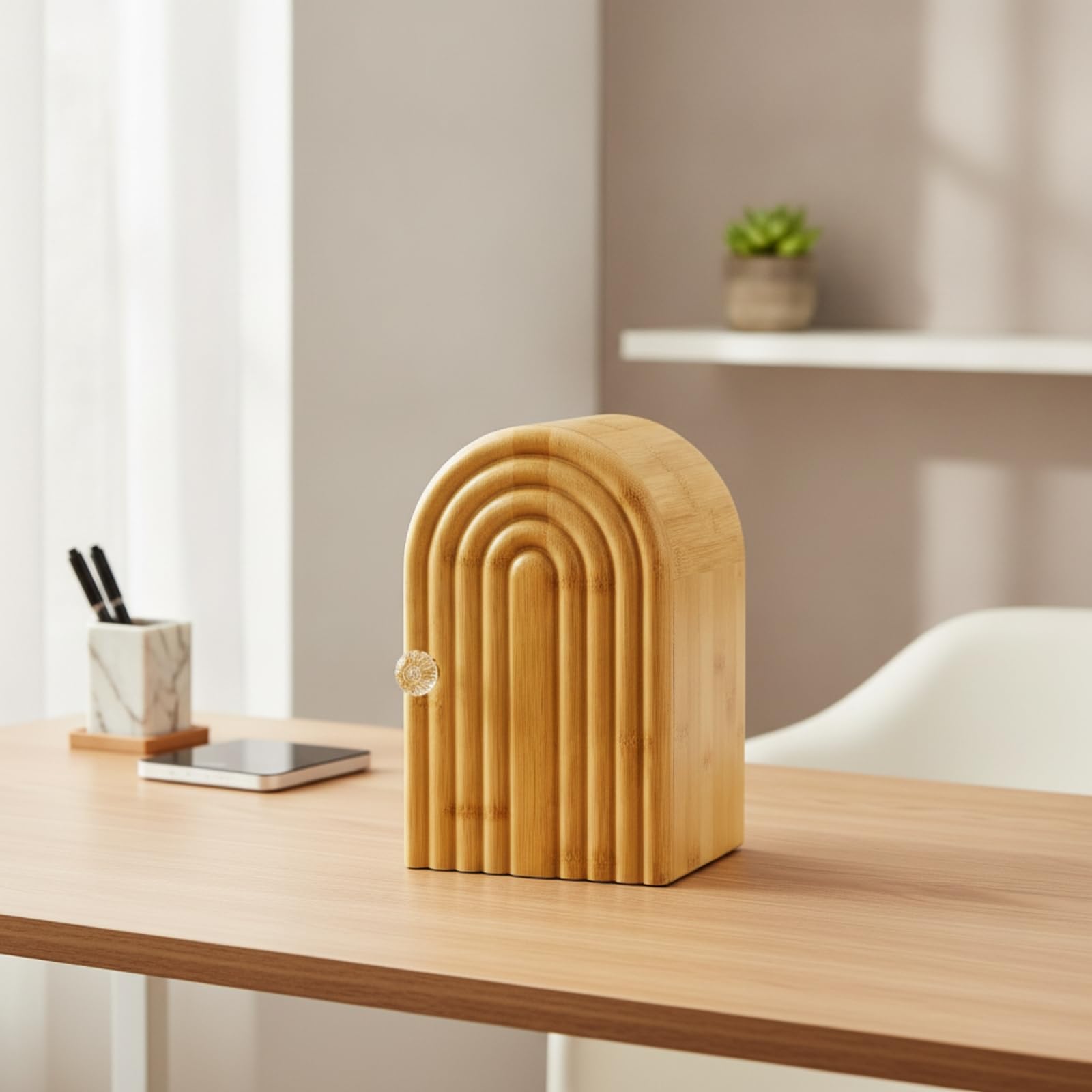 Amagogo Rangement pr Téléphones Robuste | Élégant, Boîte Stockage Téléphones Pasge Câble, Écologique, pr Bureau
