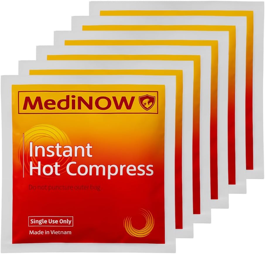 MediNOW Instant Hot Pack 6” x 6” [36 Pack] Disposable, Heat Packs for Pain Relief, Sore Muscles, Cramps, Muscle Spasms – Travel Hot Compress for Sports, First Aid
