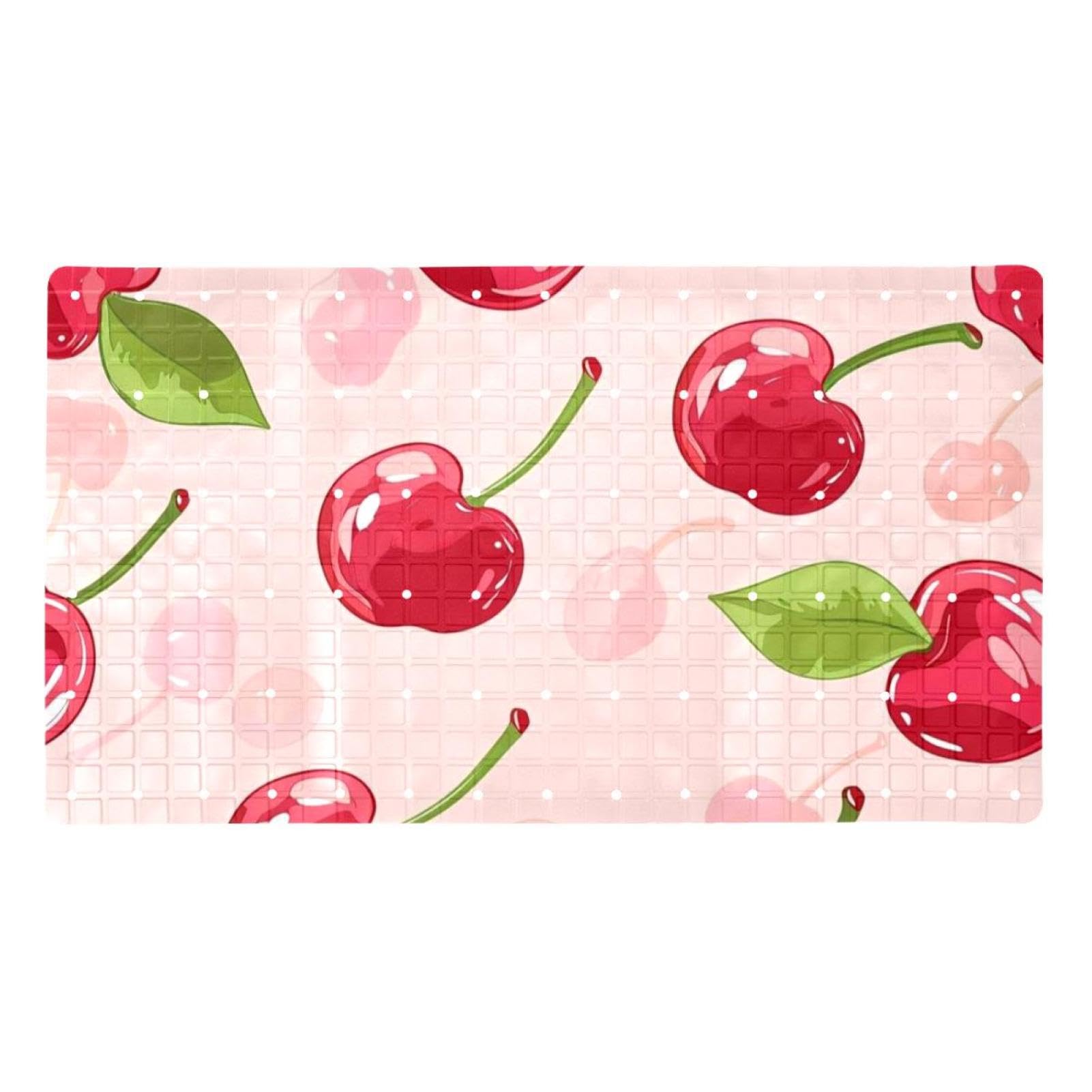 Tapis de bain antidérapant doux style cerise pour sécuriser la douche des femmes