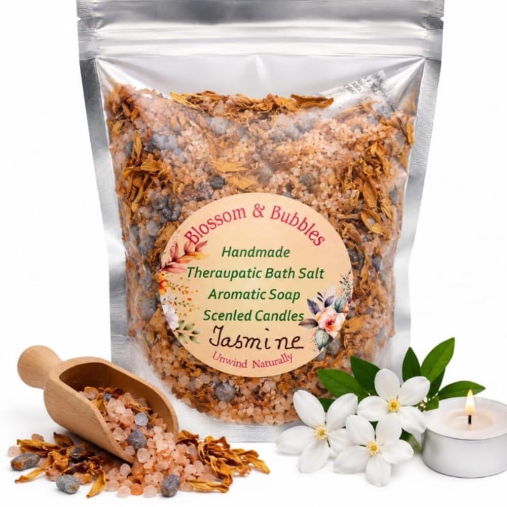 Bath Salt for Relaxation & Spa Therapy | Natural Aromatic Bath Salt with Fragrance | Soothing Body Care Salt for Stress Relief, Muscle Relaxation, Skin Softening & Self Care | Premium Bath Essential (JASMINE)-image-33