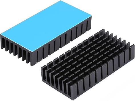 2Pcs 25mm Heatsink 50x25x10mm/ 2 x 1x 0.4 inch with Thermal Conductive Tape, Cooler Aluminum Heat Sink for Cooling DIY Electronics USB WiFi Router Mini-SATA PCB Device 50mmx25mmx10mm