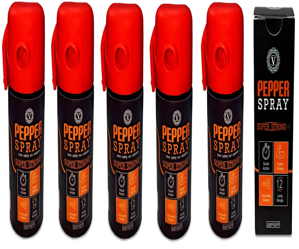Viewers Self Defense, Protection & Safety Pepper Spray for Men & Women |Pepper Spray Red (275ML Pack of 5 Red)-image-6
