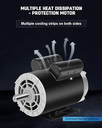 5HP Air Compressor Motor 230V 3450 RPM Single Phase 56HZ Frame ODP