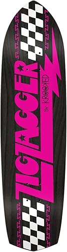Krooked Tabla Monopatín Zig Zagger NegroRosa 8.62" x 32.18"
