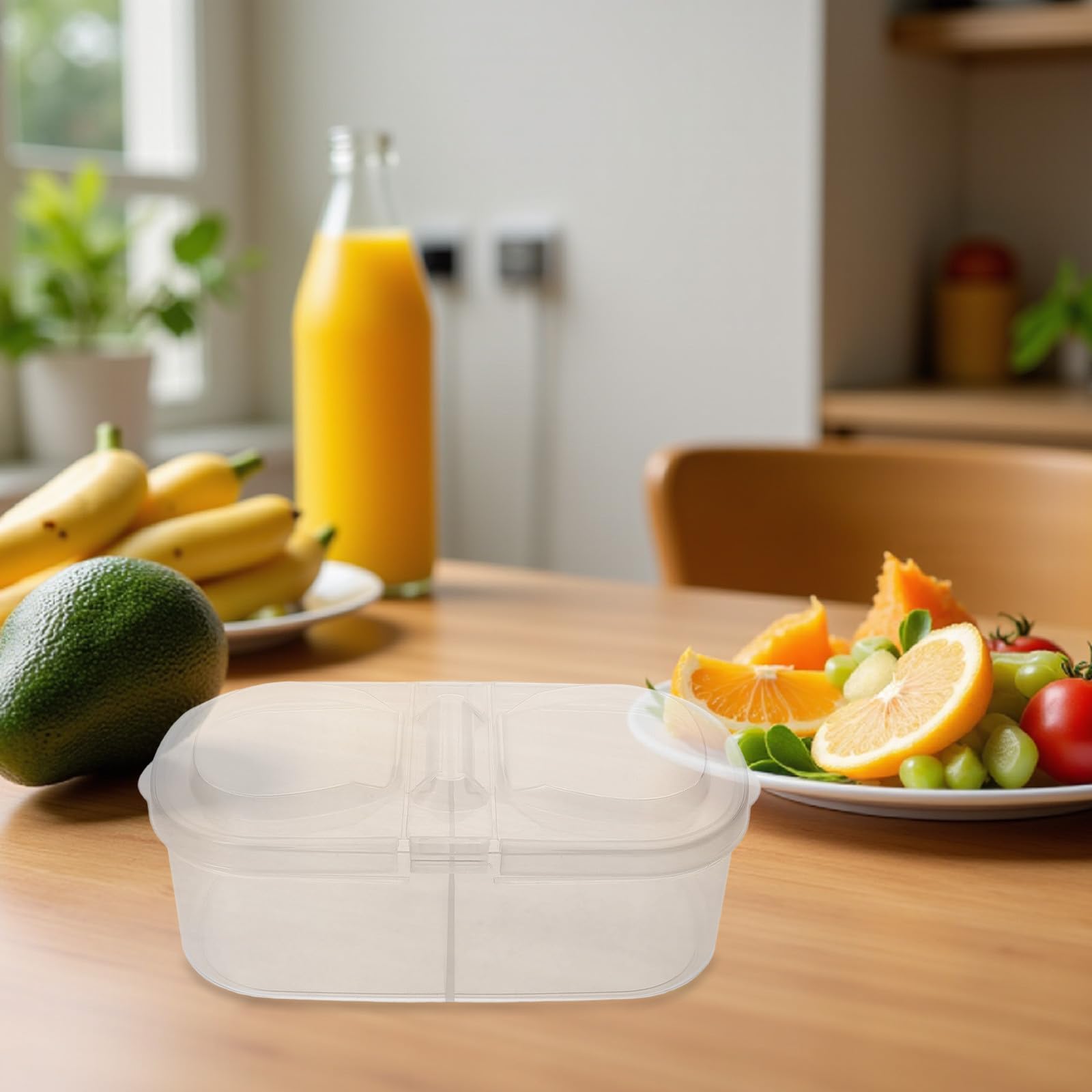 TOYANDONA 12-teiliges Vorratsdosen-Set: Doppelfach-Kühlschrankbox zur Aufbewahrung von Lebensmitteln – 600 ml Frischhaltebehälter für Obst und Gemüse, ideal für die Zubereitung von Mahlzeiten und