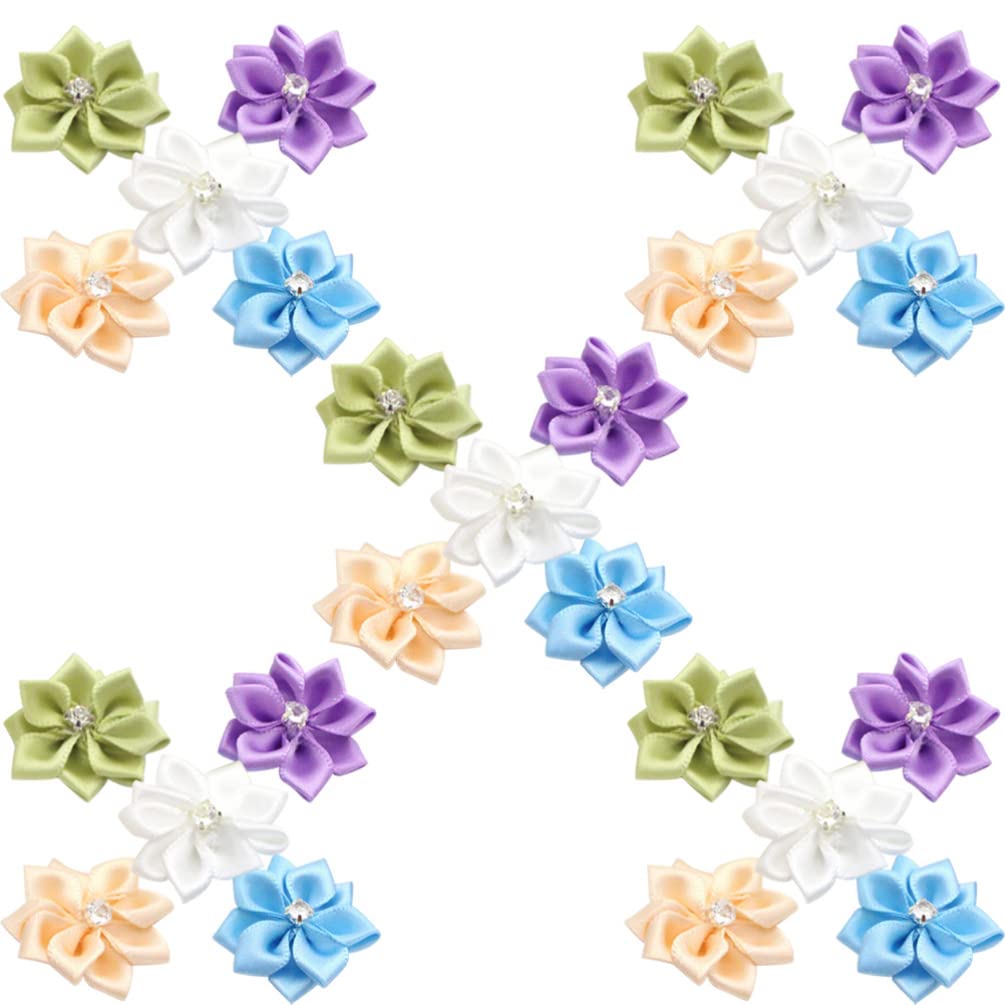 200pcs Mini Flower Heads Faux Flower Heads Artificial Flowers Embellishments DIY Hair Accessories for DIY Scrapbooking Home Wedding Christmas Decoration