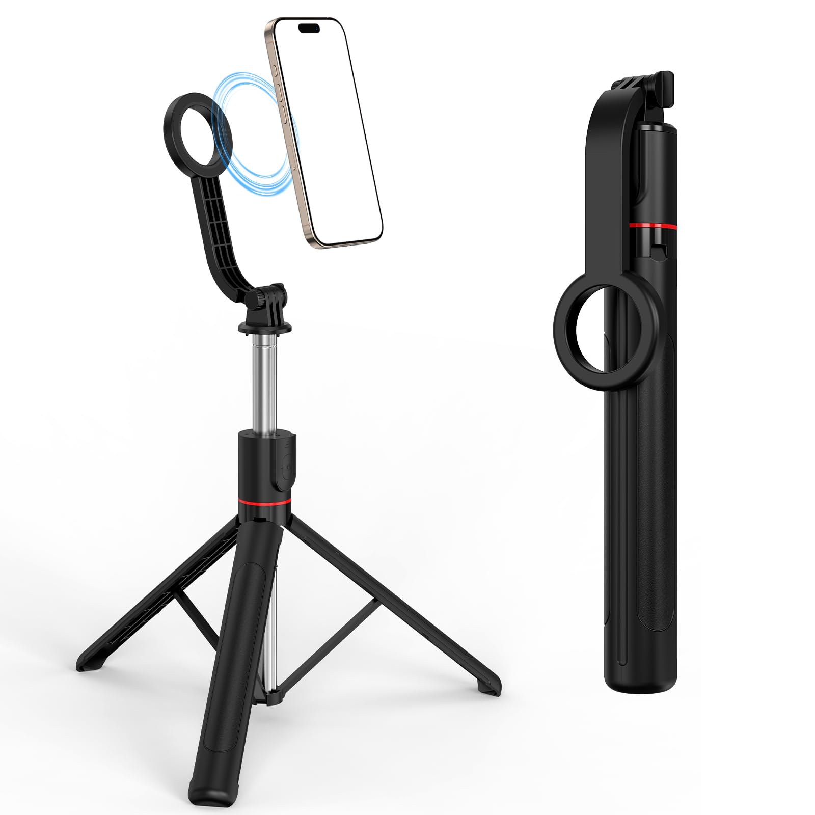 E-Tree 67 Magnetic Tripod for iPhone Strong Selfie Stick for Cell Phone Magsafe with Remote Extendable Holder Mount