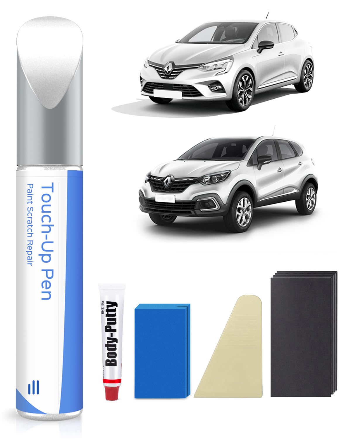 369 Blanc Glacier/Arktis-Weiss Ausbesserungsfarbe Kit für Renault Exakte Übereinstimmung – Ausbesserung von Kratzern und Abplatzungen