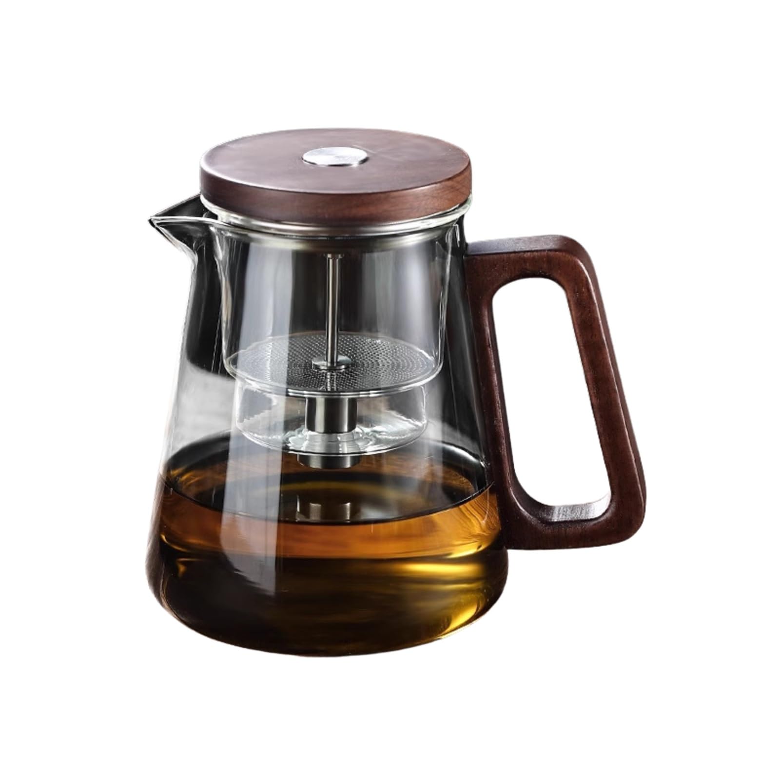 Teiera di Vetro Tetera 800ml Separación De Agua De Té Todo De Vidrio Resistente al Calor Filtro De Té Kung Fu Tea Set(Ceniza)