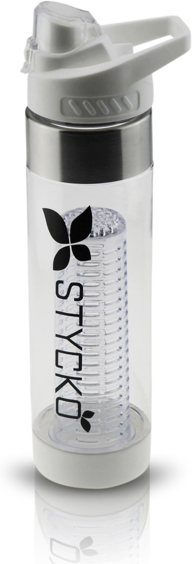 Fruit Infuser Water Bottle, With Eco Tritan BPA Free Plastic, Stainless Steel For Healthy Hydration - 700ml (White, 700 ml) - Plus 20 recipes