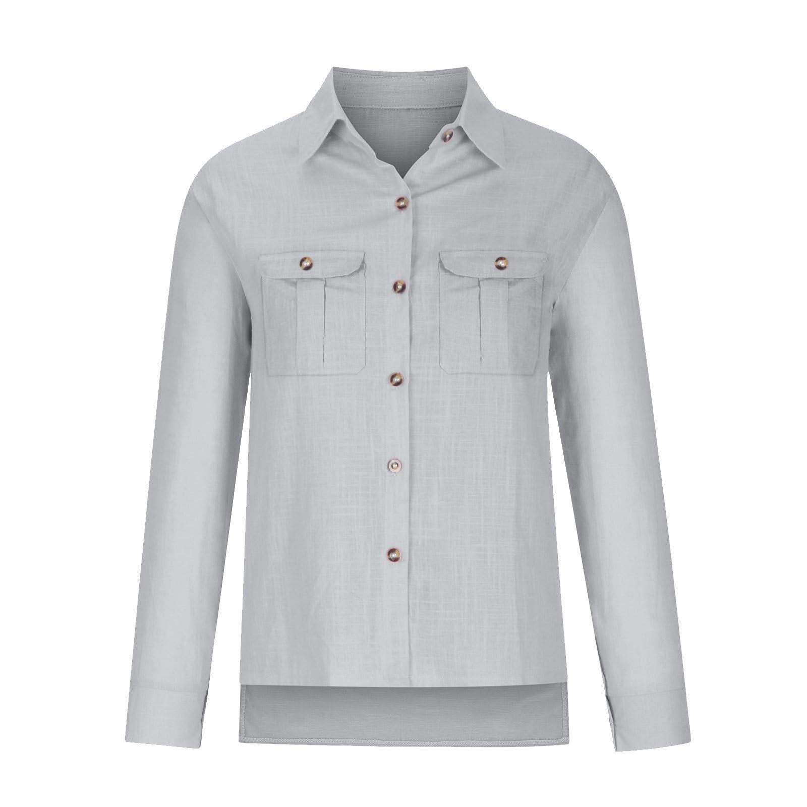 Camicie da donna in lino alla moda a maniche lunghe casual estate primavera 2025 spacco laterale abbottonatura in cotone di lino tinta unita abiti in mussola leggera oversize colletto ampio garza