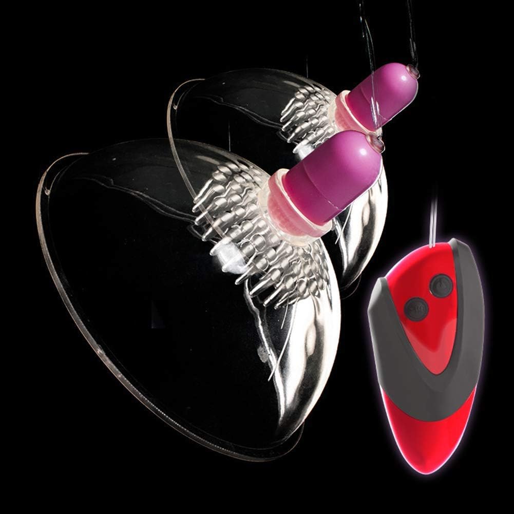 Mujeres 2 Piezas Vibrador Nipple Sucker Silicona Control ...