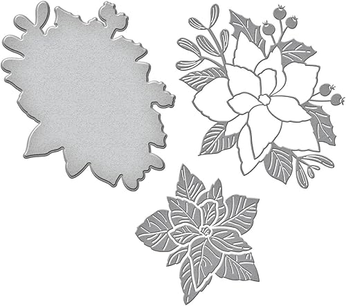 Miniatura 4 de Spellbinders Troqueles grabados con flores de flor de pascua, metal