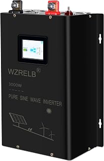 WZRELB 3000W 48V Pure Sine Wave Inverter 48VDC Input to 120VAC 240V AC Split Phase Output, 4 ac Outlets,AC Hardwire Terminal,LCD Display for Home,RV,Truck