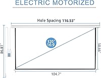 Vista 2 de Kayle 120" Motorized Projector Screen Electric Diagonal Automatic Projection 16:9 HD Movies Screen for Home Theater Presentation Education Outdoor