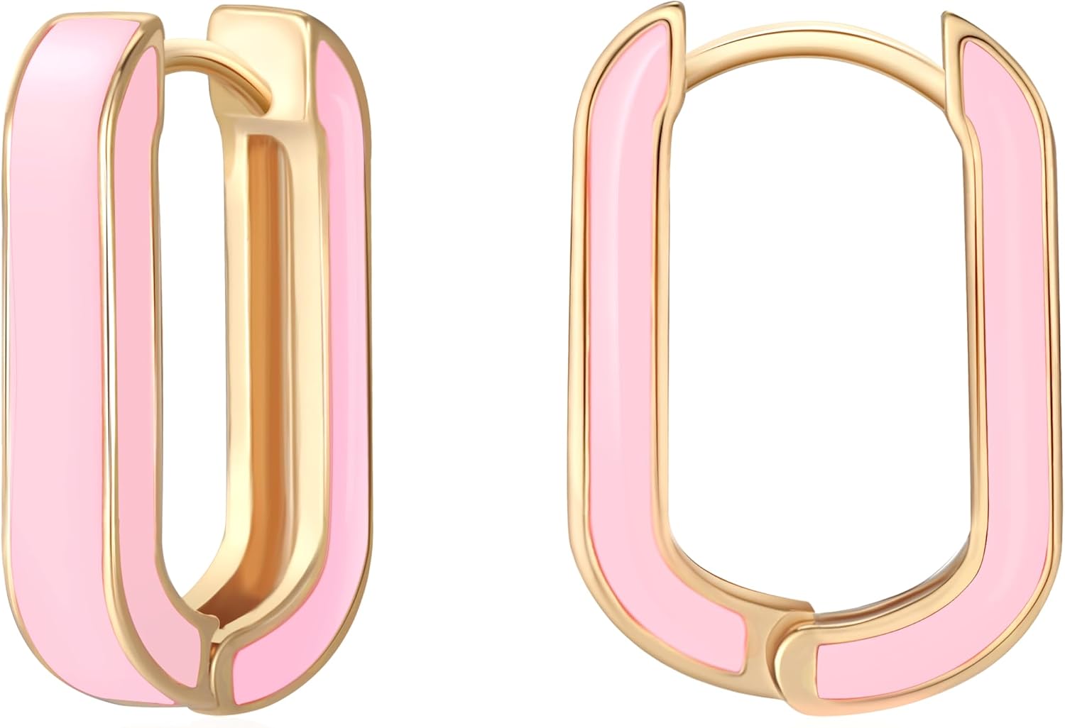Huggie Hoop Earrings for Women, 18K Gold Plated Colorful Enamel Huggie Earrings Small Hypoallergenic Cute Jewelry Gifts