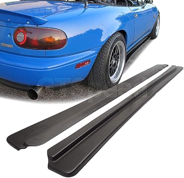 Compatible with/Replacement for Side Skirt Lip, FD Style PU Rocker Panel Splitter, Fits 1990 1991 1992 1993 1994 1995 1996 1997 Mazda Miata MX-5 NA 2-Door Convertible