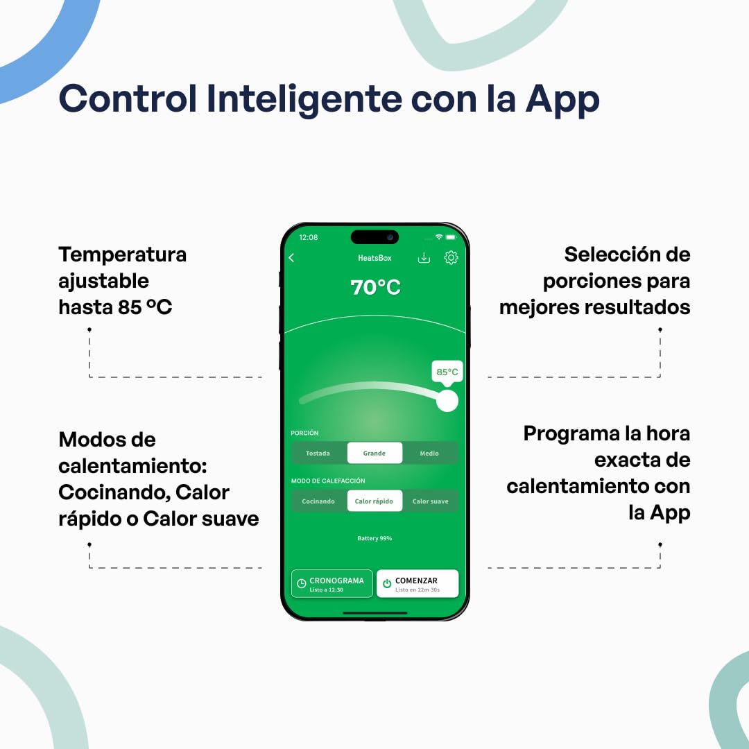 Faitron HeatsBox GO Kids: fiambrera autocalentable para niños, recipiente de acero inoxidable de 540 ml, batería integrada de 100 W y control mediante aplicación, calentador de alimentos portátil