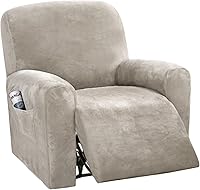 Vista 21 de H.VERSAILTEX Fundas Elásticas de Terciopelo para Sofá Reclinable Estilo de 4 Piezas Fundas para Sillas Reclinables Funda para Sillón Reclinable