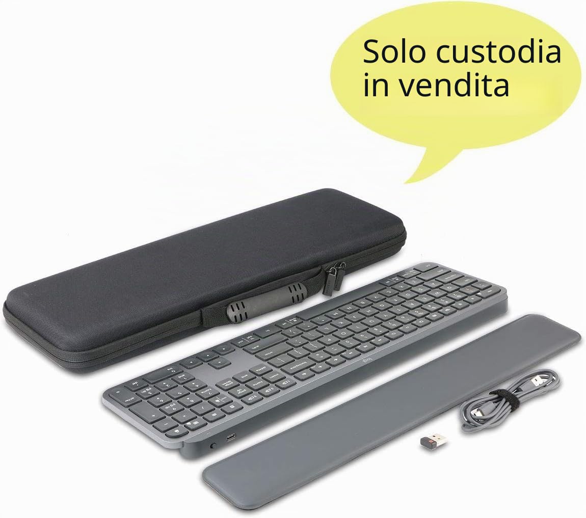 co2CREA Duro Viaggio Caso Copertina per Logitech MX Keys/MX Keys S/MX Keys Plus Tastiera Wireless Illuminata Avanzata（solo scatola）