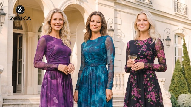 Amazon.com: ZESICA Women's Fall Long Sleeve Wedding Guest Dresses