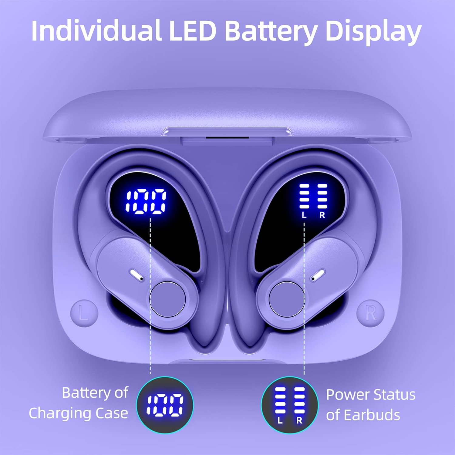 GOLREX T59 Charging Case with LED battery display for case and earbuds
