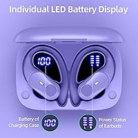 Vista 2 de GOLREX Wireless Earbuds Bluetooth Headphones 80Hrs Playtime Ear Buds Power Display Wireless Charging Case Over-Ear Earbud with Earhooks Stereo Bass