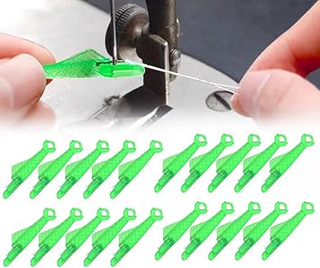 Fish Mouth Sewing Machine Needle Threader, 2024 New Automatic Sewing Needle Threader Simple Needle Threader, Upgrade Quick Sewing Machine Loop Easy Selfthread Needle Threaders Tool Green*20