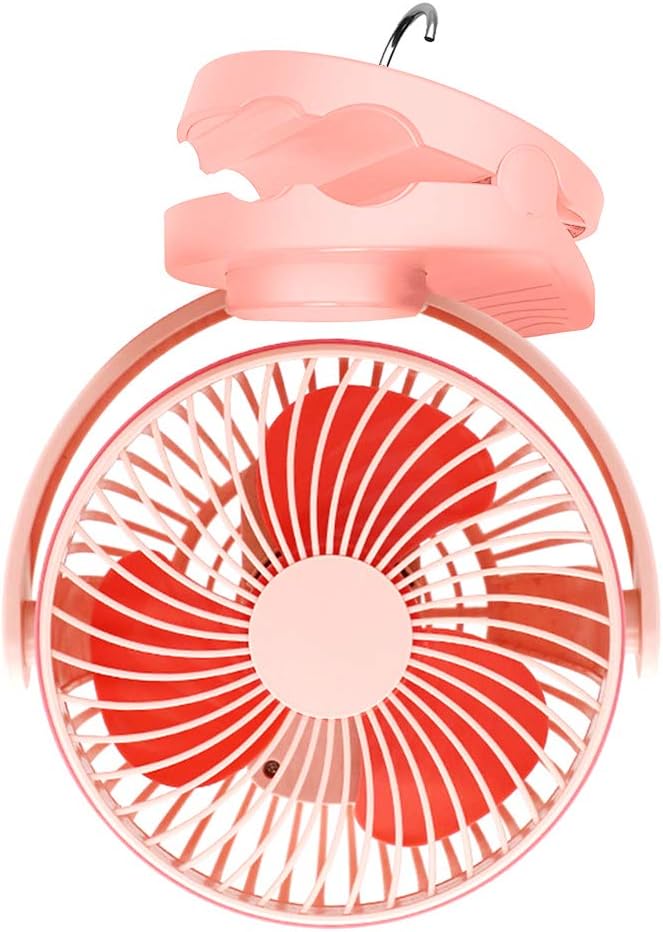 Yuly Mini Rechargeable Clip Fan Multi USB Fan Pedestal Home OfficeTable Desk Fans Folding USB Charging Desktop Fan, Black