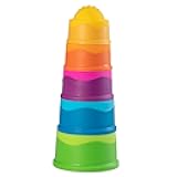 Fat Brain Toys Dimpl Stack Popping Stack & Nest Baby Toy, Sensory Toys for Babies 6 Months+, Fidget Toys for Toddlers