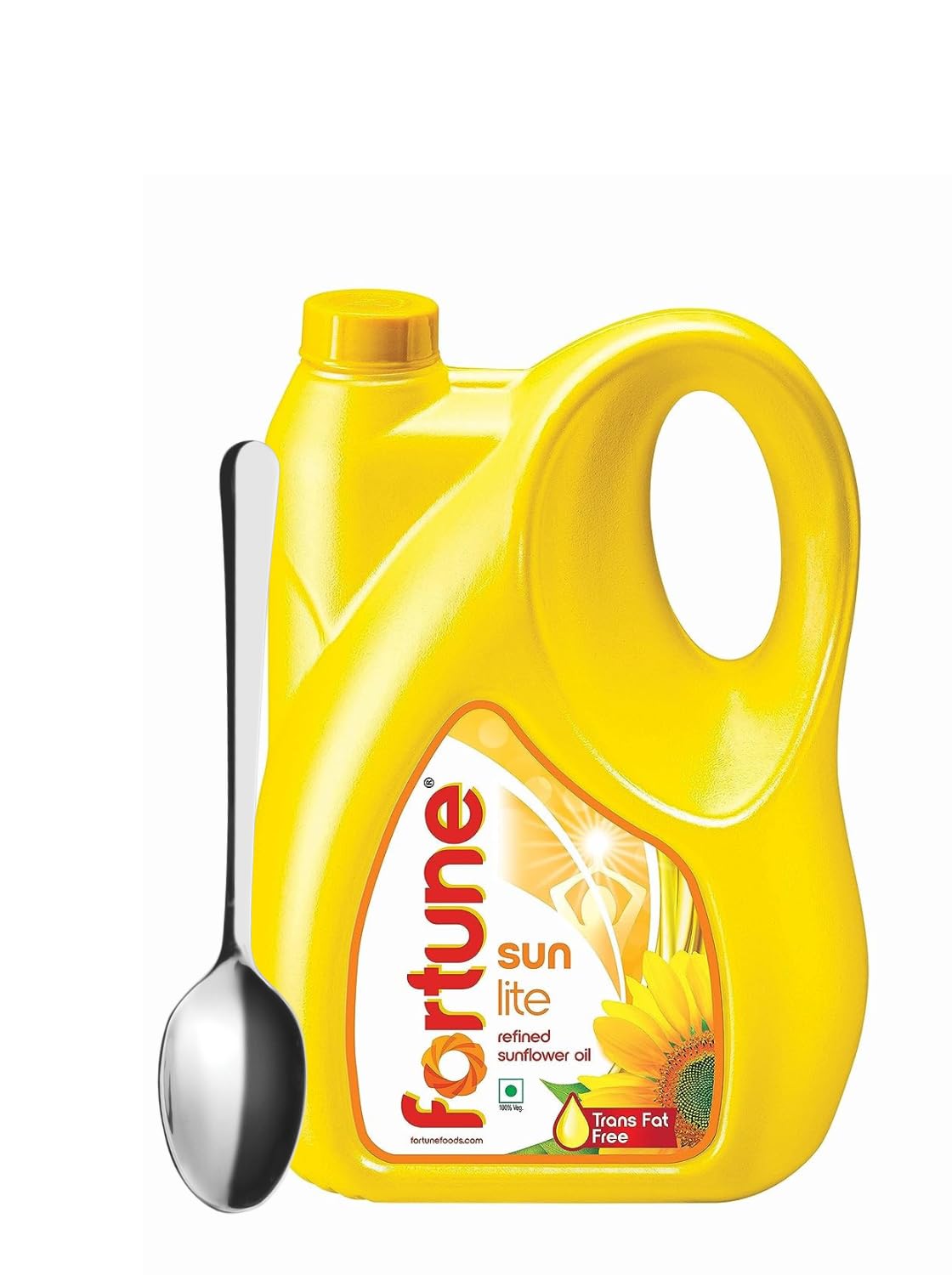 Fortune Sunlite Refined Sunflower Oil, 5L With Long Handle Dessert Spoon Free