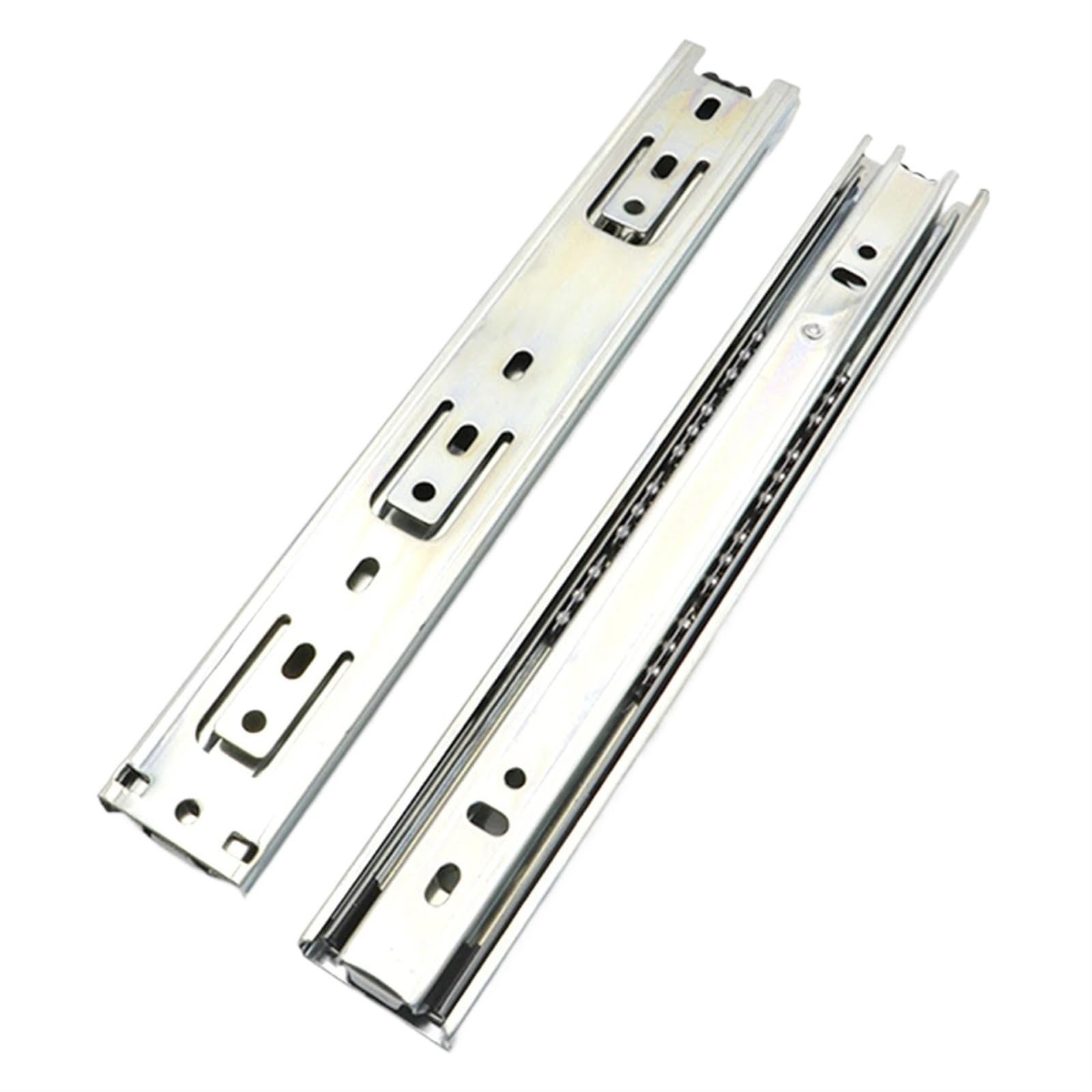 Drawer Track, Three-Section Buffer Mute Push-Pull Drawer Wardrobe Sliding Rail Telescopic Hydraulic Solid Track Slide for Drawer(10inch)