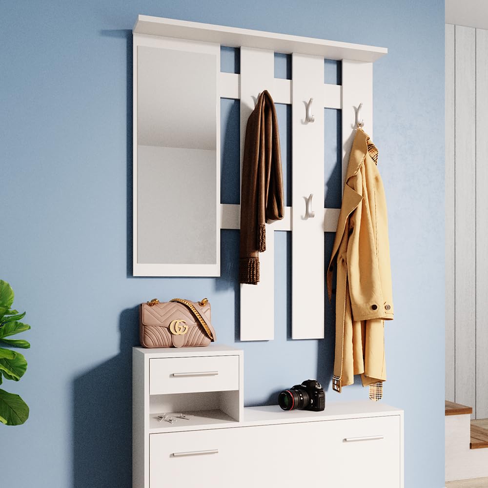Vicco Garderobe Billy, Weiß, 100 x 111.6 cm